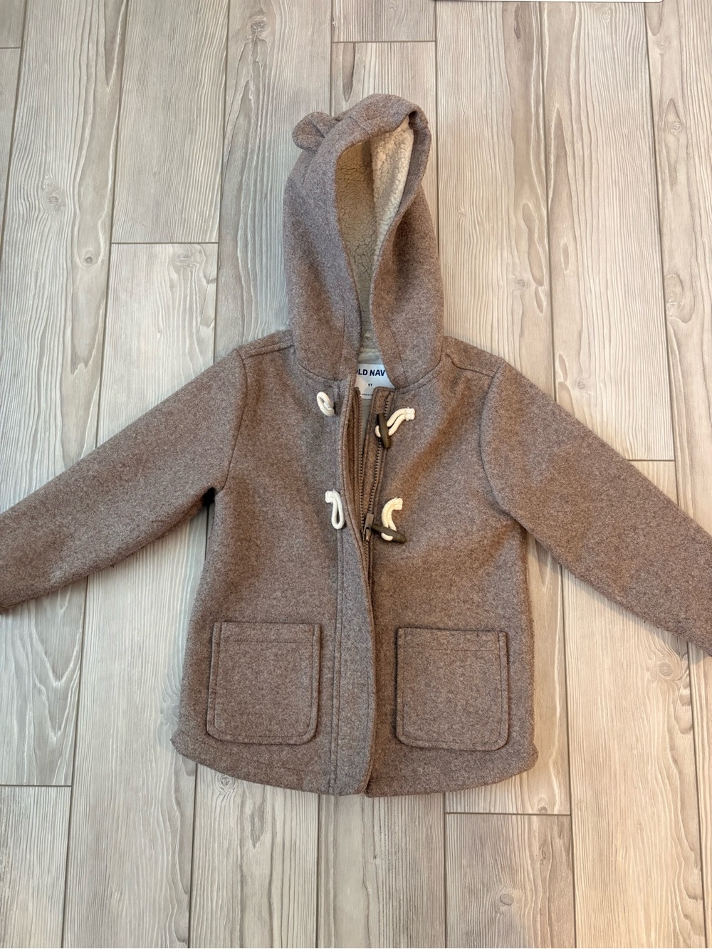 Old Navy Brown Kids' Hooded Toggle Pea Coat